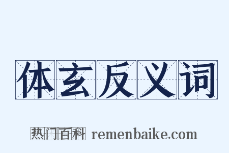 体玄反义词是什么意思的图片